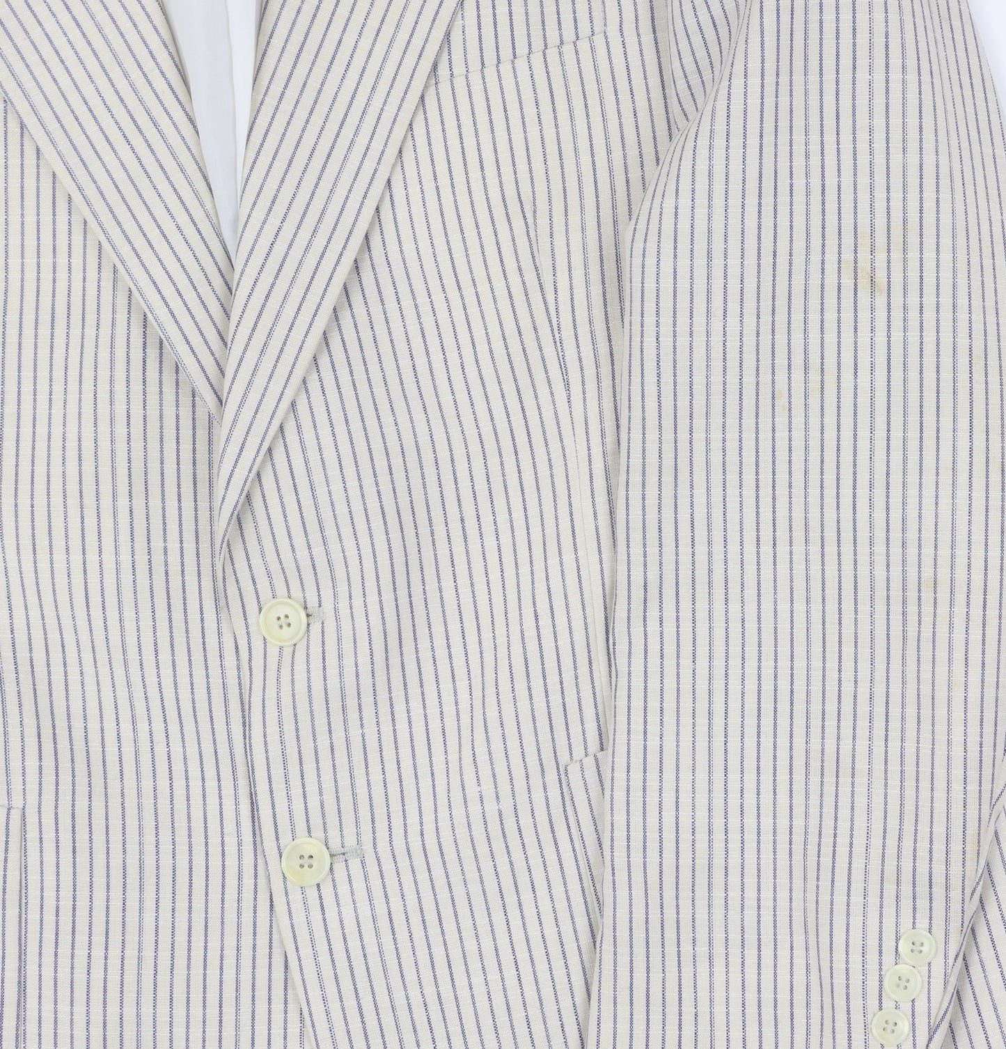 Gurteen Men's White Striped Blazer, 42R, Two-Button