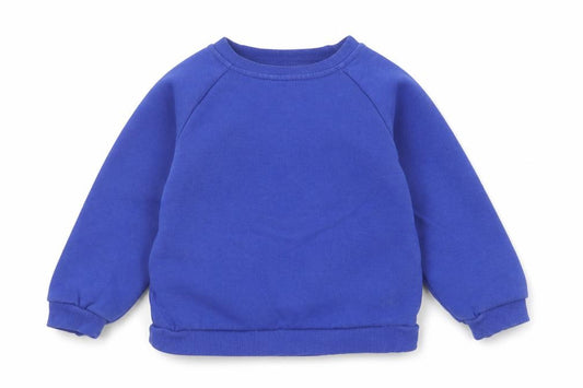 Front view of Adidas unisex baby blue jumper 12-18 months