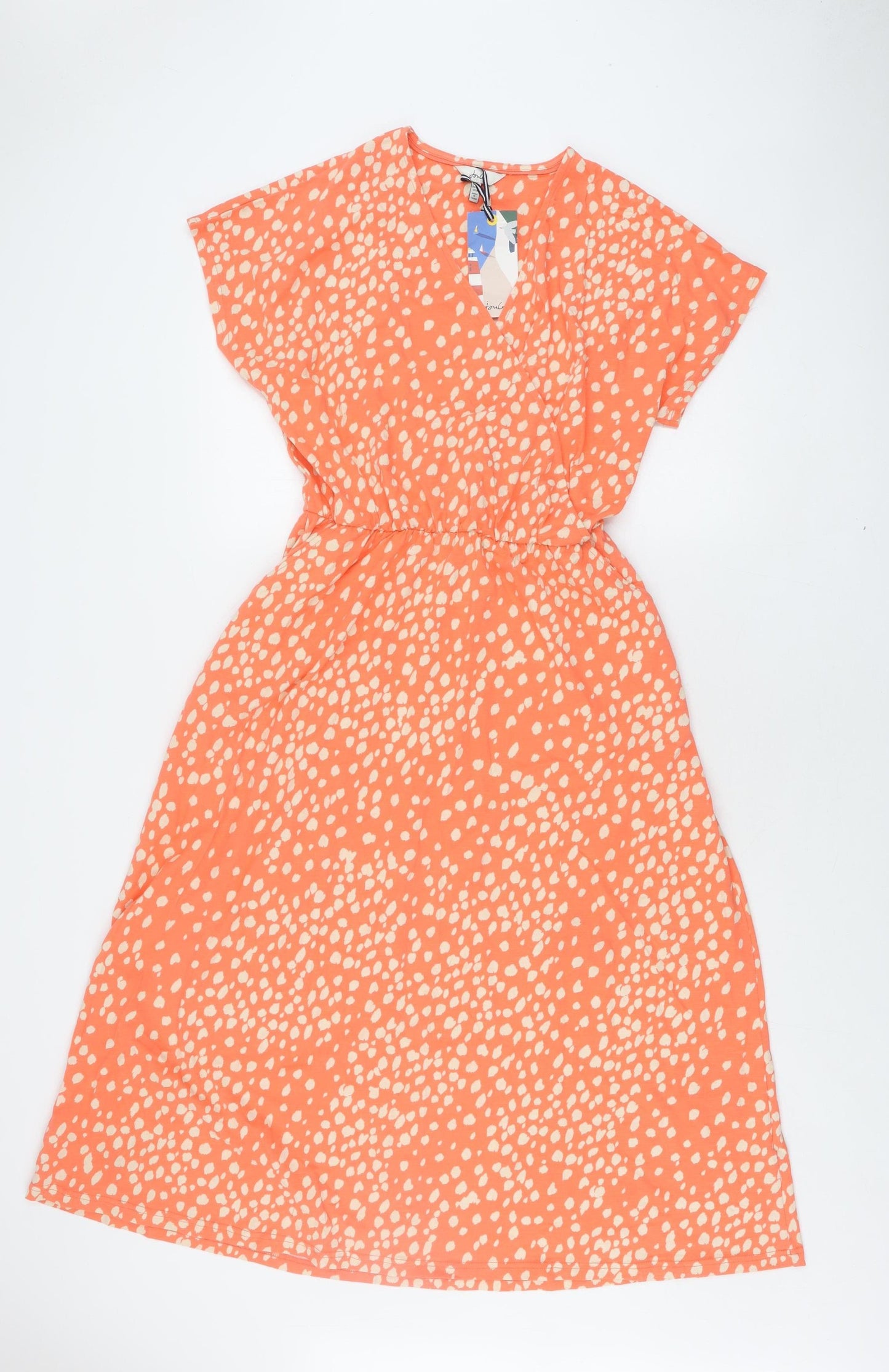 Joules Women's Orange Polka Dot Dress Size 12