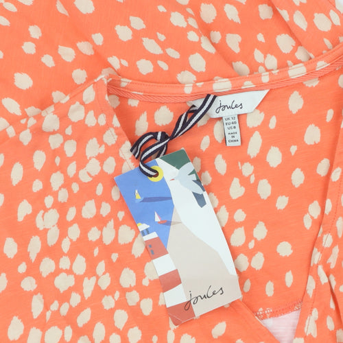 Joules Women's Orange Polka Dot Dress Size 12