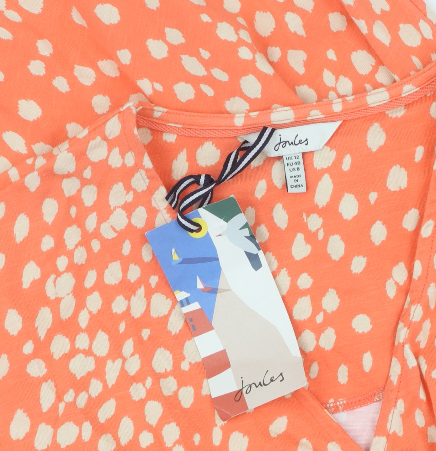 Joules Women's Orange Polka Dot Dress Size 12