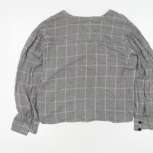 Bershka Women's Multicoloured Check Button-Up Shirt M
