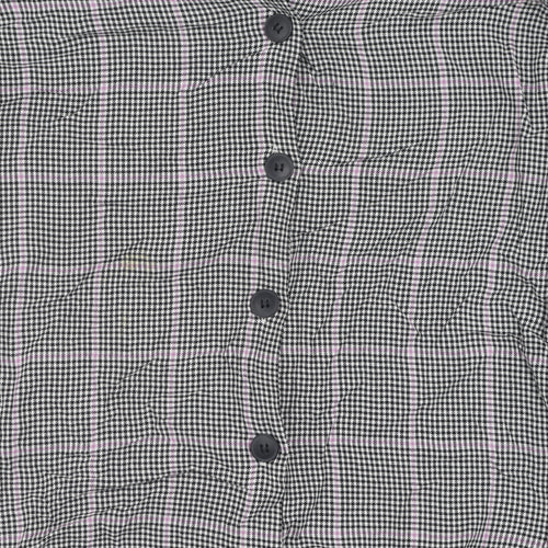 Bershka Women's Multicoloured Check Button-Up Shirt M