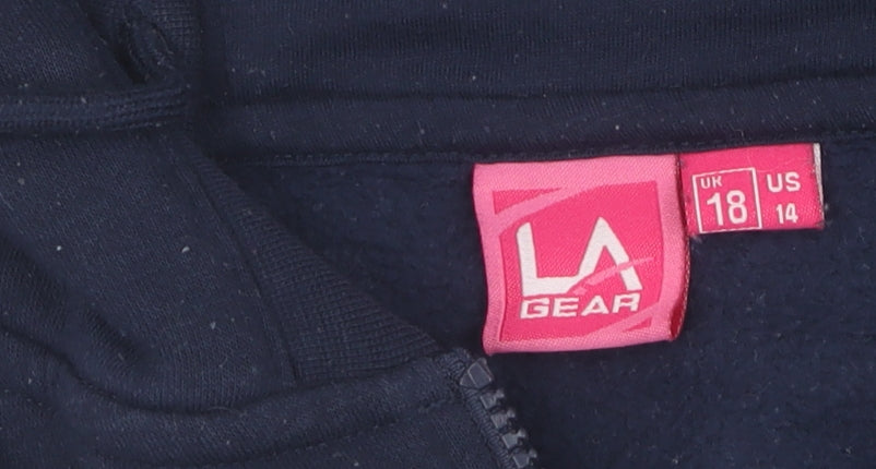 LA Gear Women's Blue Zip Hoodie Size 18 with Logo