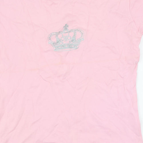 Victoria Beckham Women's Pink L T-Shirt, Embroidered Design