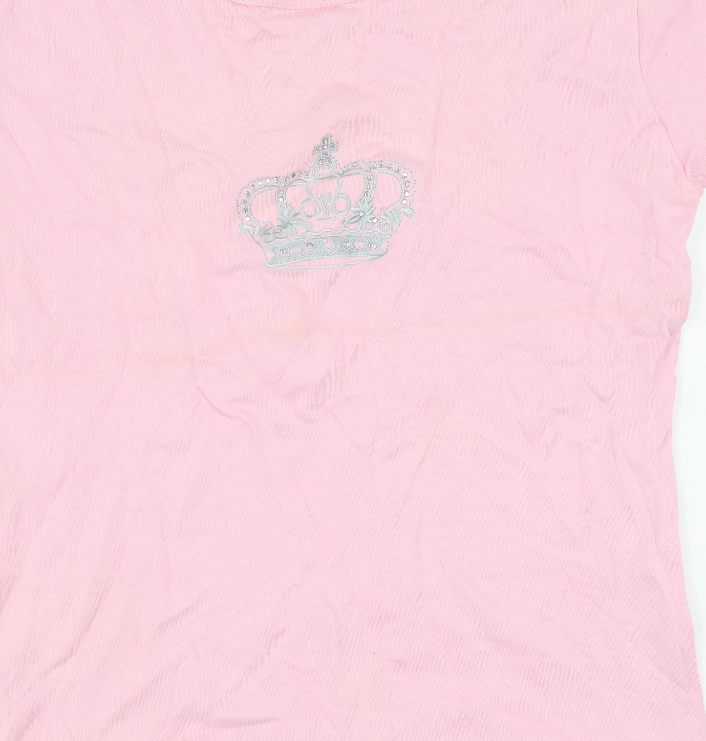 Victoria Beckham Women's Pink L T-Shirt, Embroidered Design