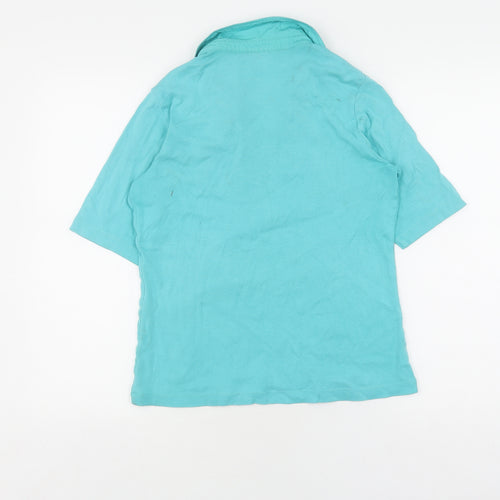 Karen Scott Women's Blue Polo Short Sleeve Top M