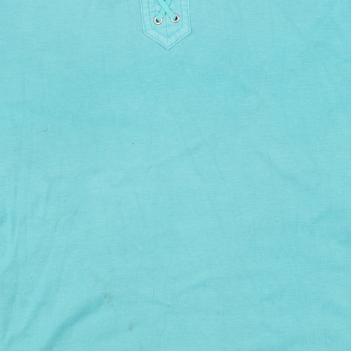 Karen Scott Women's Blue Polo Short Sleeve Top M