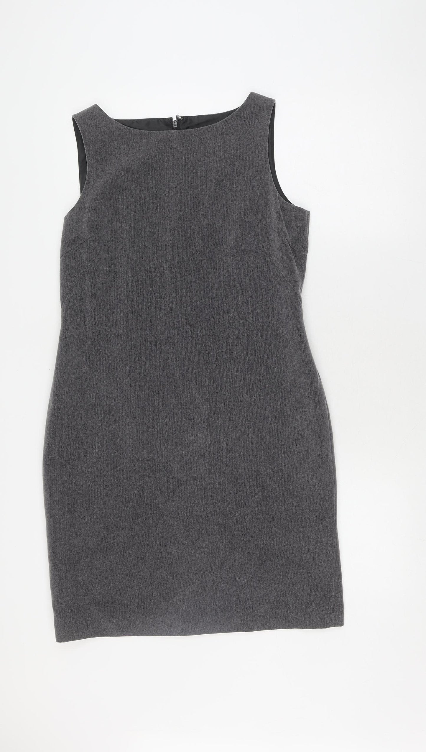 Next Petite Women Grey Sheath Dress Size 12