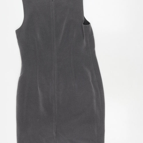 Next Petite Women Grey Sheath Dress Size 12