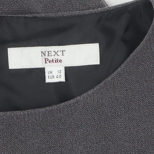 Next Petite Women Grey Sheath Dress Size 12