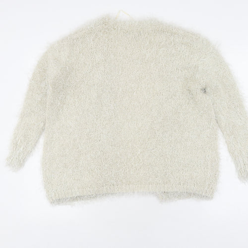 River Island Women's Ivory Cardigan, Knit, Pockets