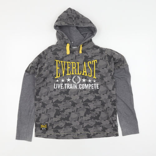 Everlast Boys Grey Camouflage Pullover Hoodie, Size 8 Years