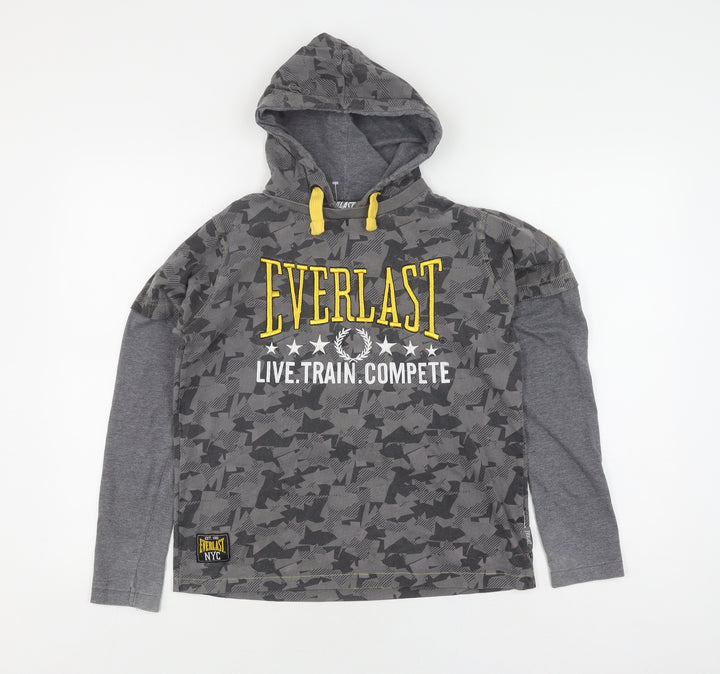 Everlast Boys Grey Camouflage Pullover Hoodie, Size 8 Years