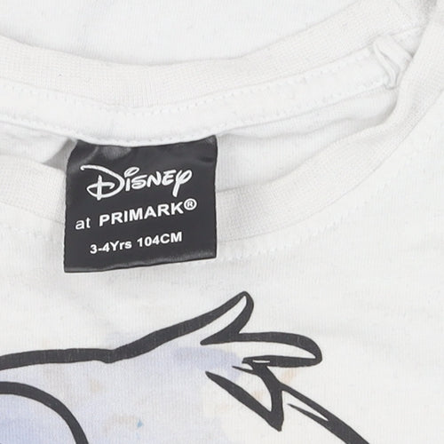 Disney at Primark Girls White Stitch T-Shirt 3-4 Years