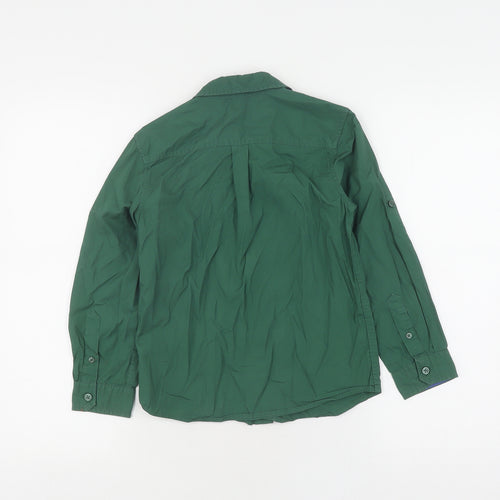 Benetton Boys Green Cotton Button-Up Shirt - Size S