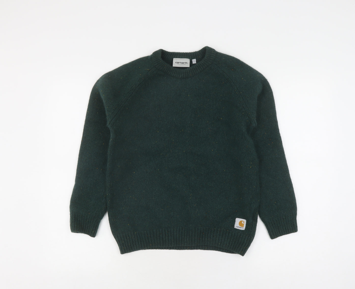 Carhartt Men's Green Wool Pullover Jumper, Size S