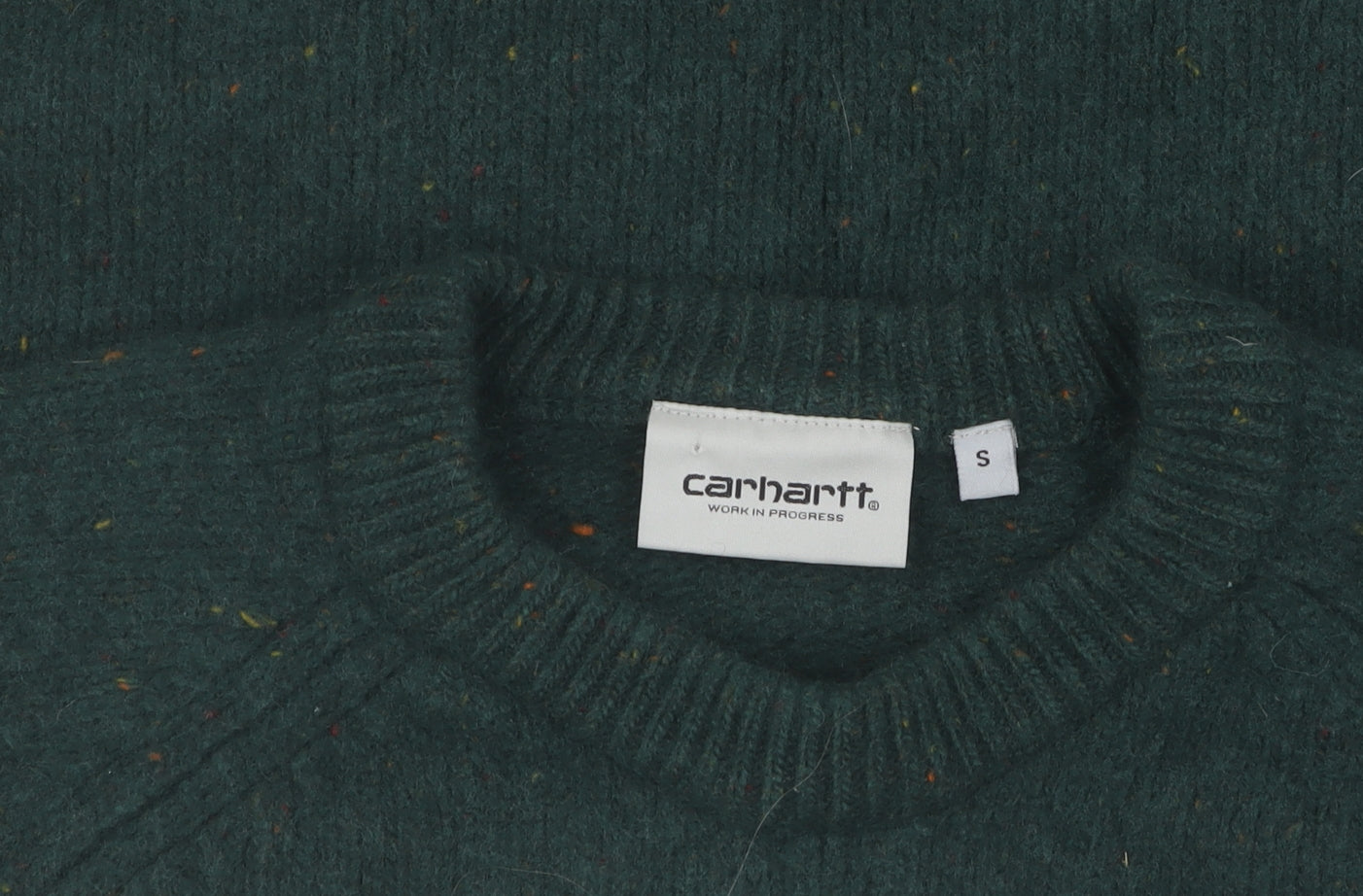 Carhartt Men's Green Wool Pullover Jumper, Size S