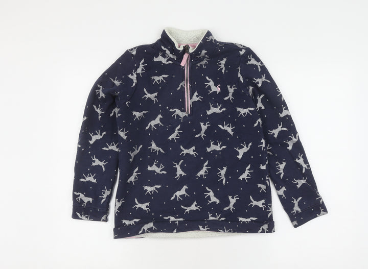 Joules Girls Blue Animal Print Fleece Sweatshirt 11-12 Years