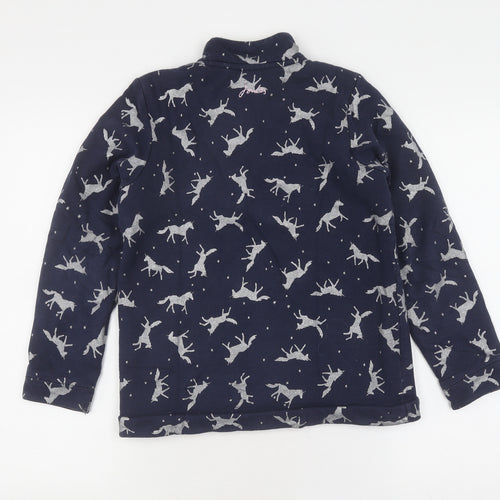 Joules Girls Blue Animal Print Fleece Sweatshirt 11-12 Years