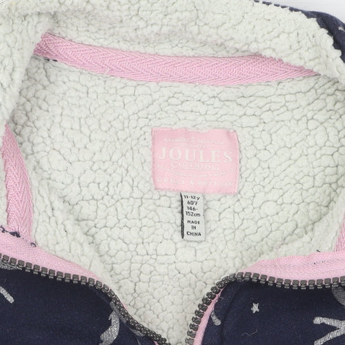 Joules Girls Blue Animal Print Fleece Sweatshirt 11-12 Years
