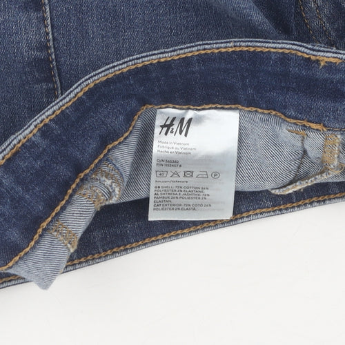 H&M Women's Blue Skinny Ankle Jeans, Size L