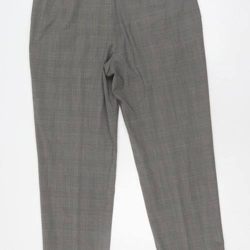 Marks & Spencer Grey Check Dress Pants, Size 10, Unisex