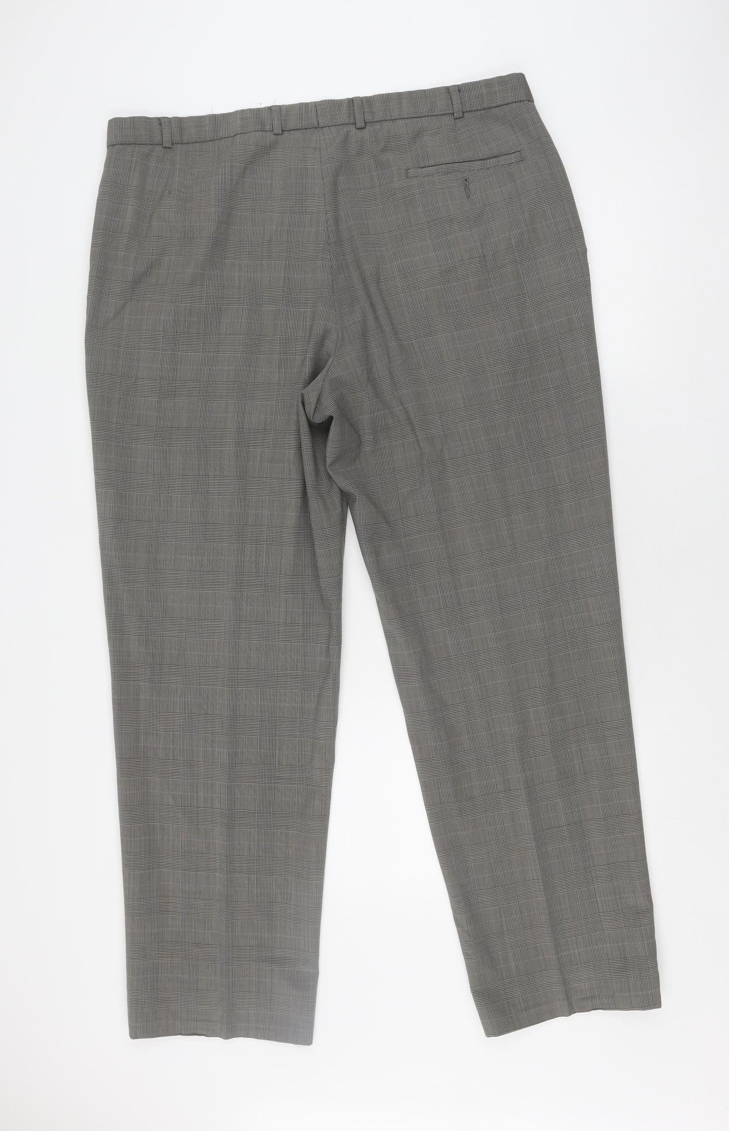 Marks & Spencer Grey Check Dress Pants, Size 10, Unisex