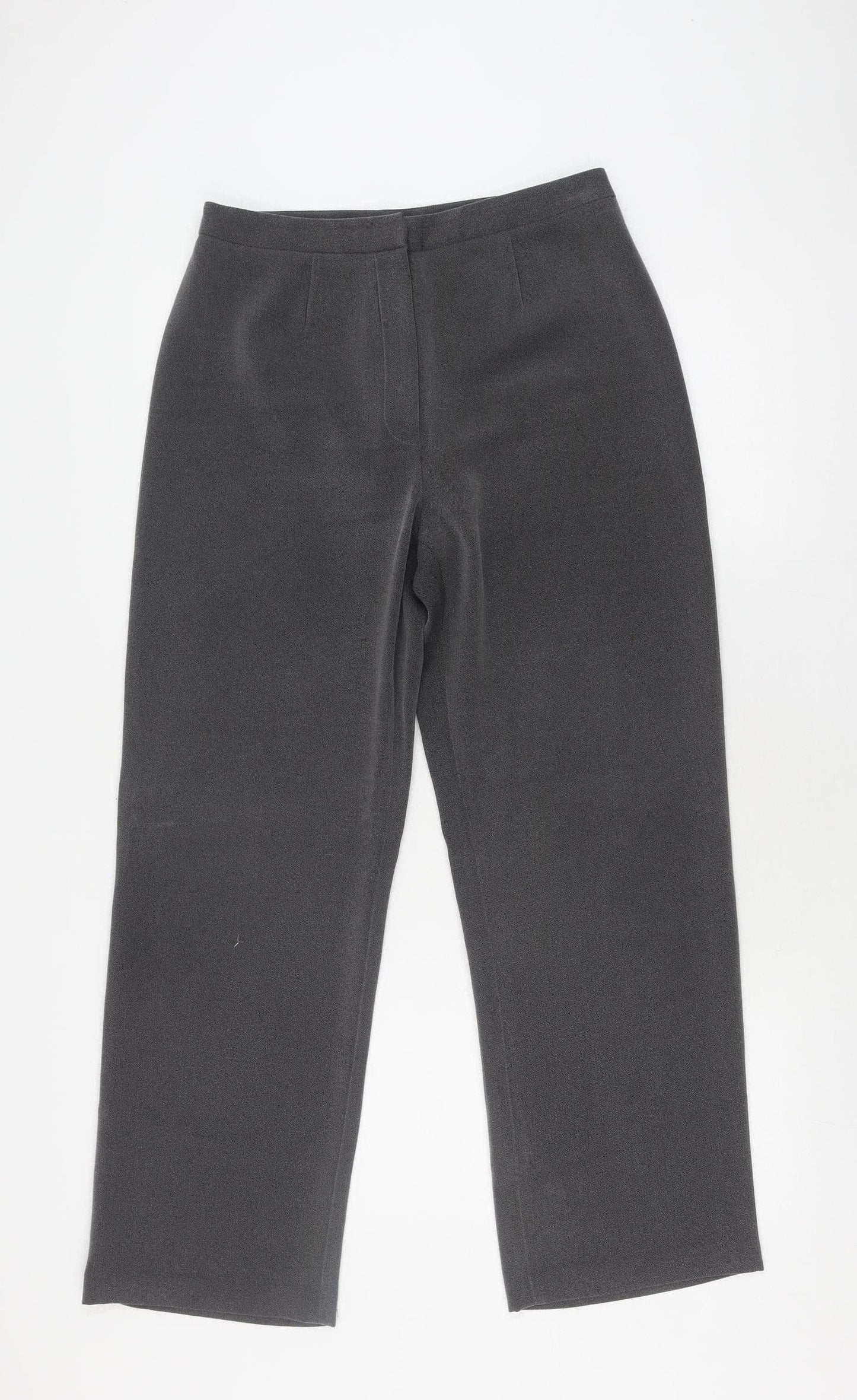 Next Grey Petite Straight Trousers Size 12