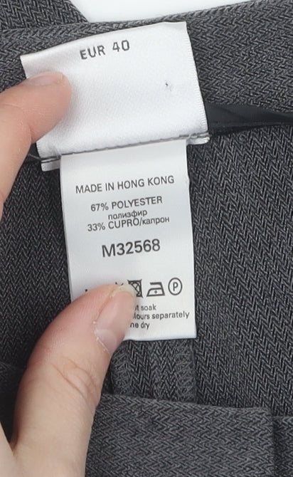 Next Grey Petite Straight Trousers Size 12