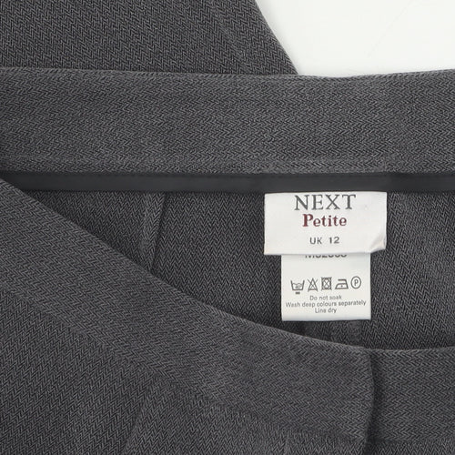 Next Grey Petite Straight Trousers Size 12