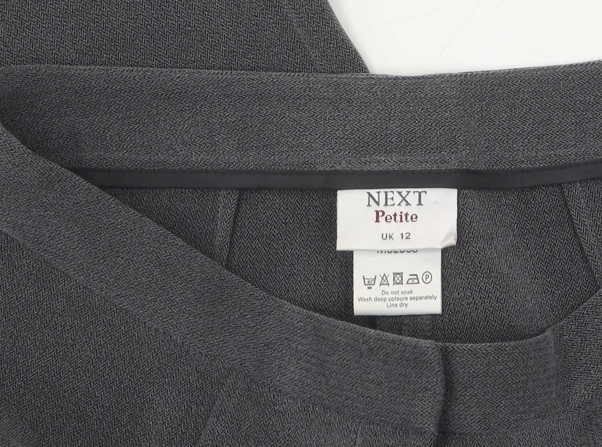 Next Grey Petite Straight Trousers Size 12