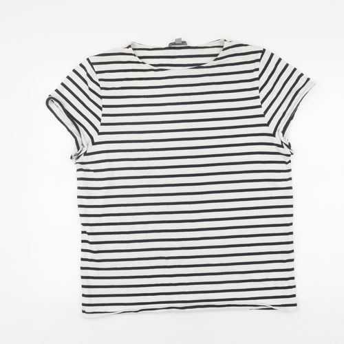 COS Women's White Striped T-Shirt M - Casual Jersey Top