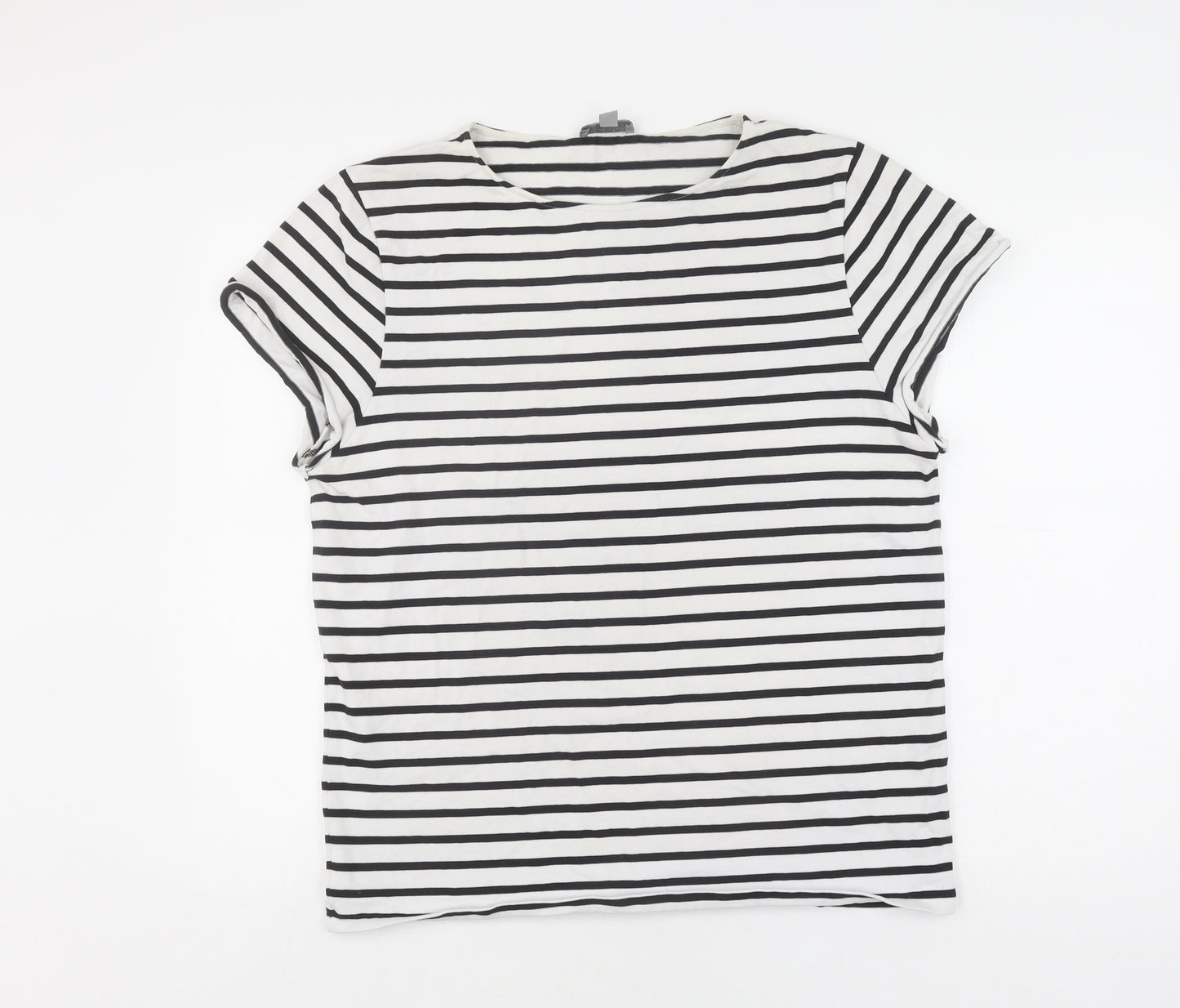 COS Women's White Striped T-Shirt M - Casual Jersey Top