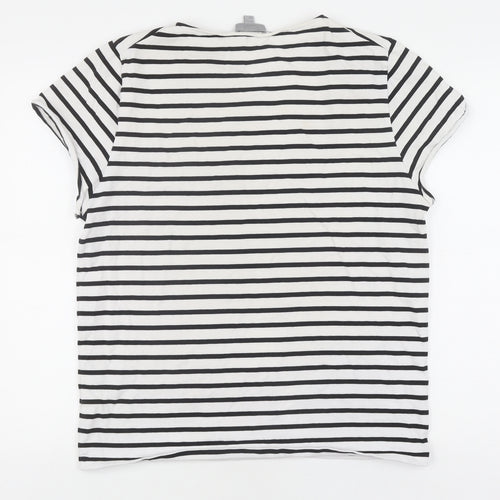 COS Women's White Striped T-Shirt M - Casual Jersey Top