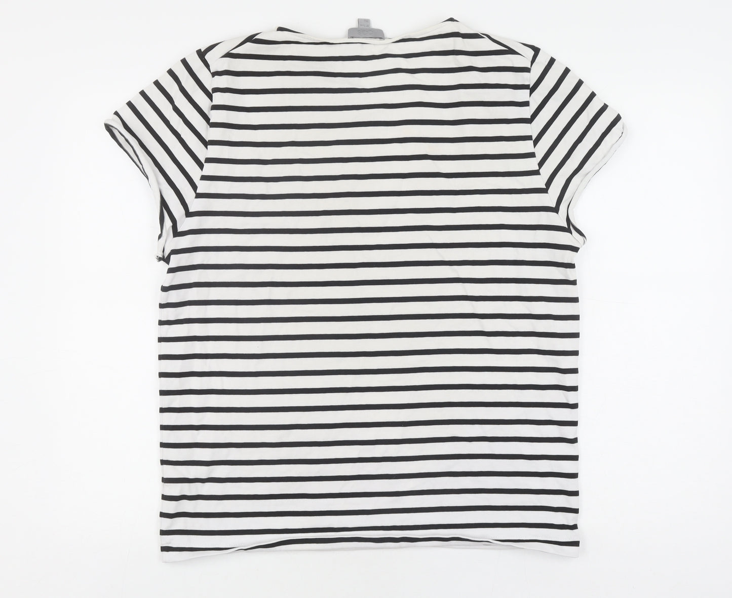 COS Women's White Striped T-Shirt M - Casual Jersey Top