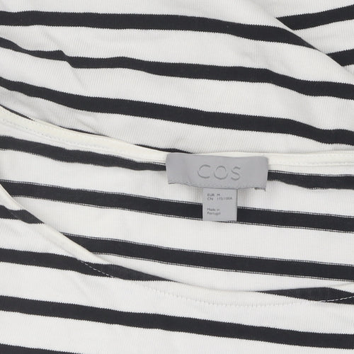 COS Women's White Striped T-Shirt M - Casual Jersey Top