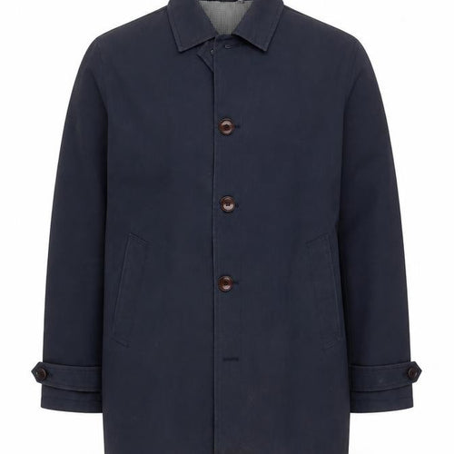 Burton Menswear Men's Blue Mid-Length Overcoat M