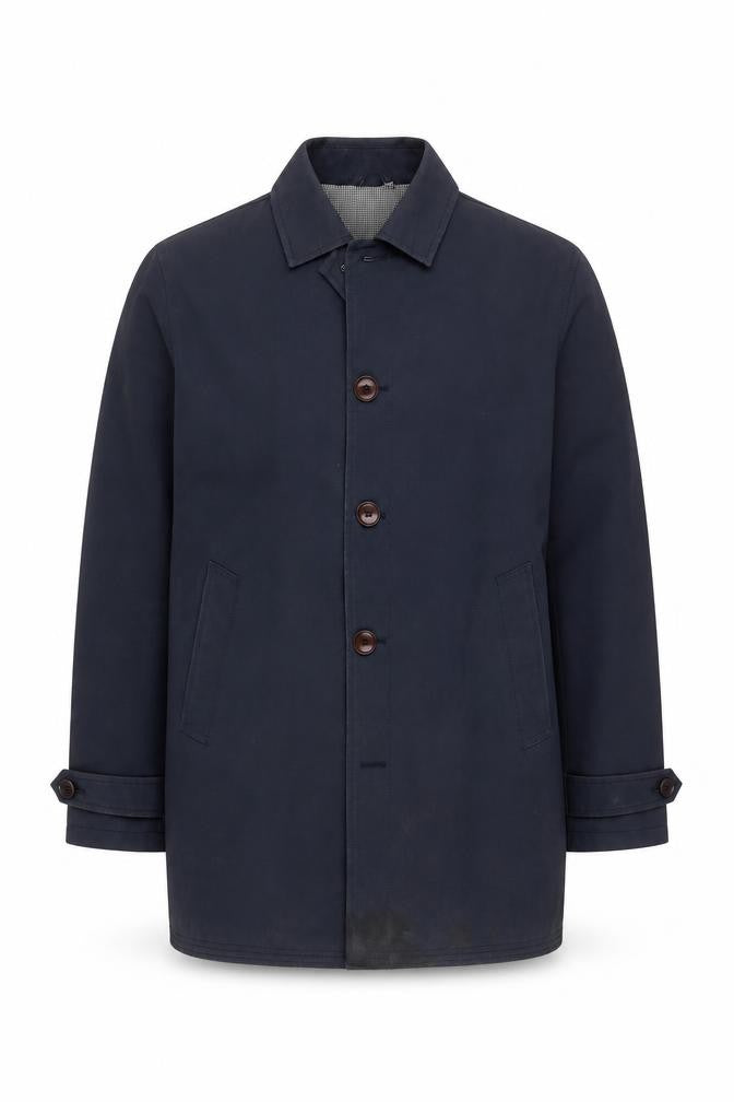 Burton Menswear Men's Blue Mid-Length Overcoat M