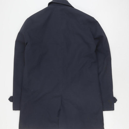 Burton Menswear Men's Blue Mid-Length Overcoat M