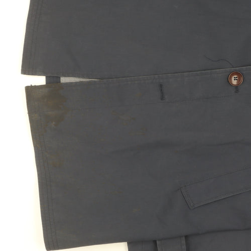 Burton Menswear Men's Blue Mid-Length Overcoat M