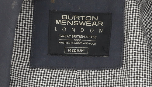 Burton Menswear Men's Blue Mid-Length Overcoat M