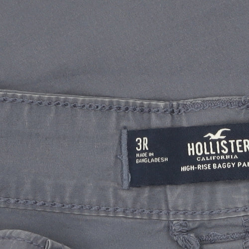 Hollister Boys Grey Cargo Trousers XS Relaxed Fit Casual