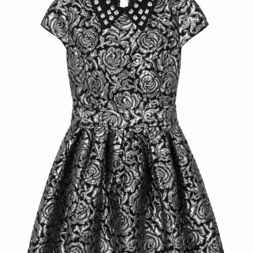 Boohoo Boutique Women's Black Floral Fit & Flare Short Dress