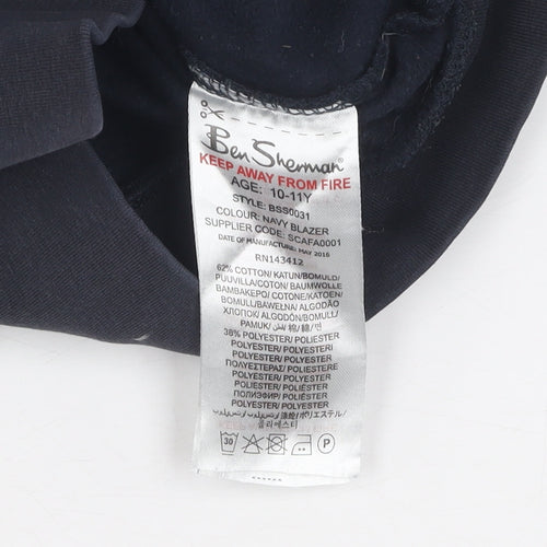 Ben Sherman Boys Blue Full Zip Hoodie 10-11 Years