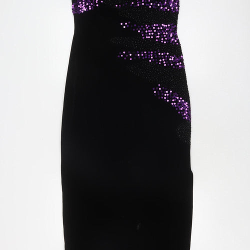 Frank Usher Women's Black Sequin Bodycon Dress Size 12