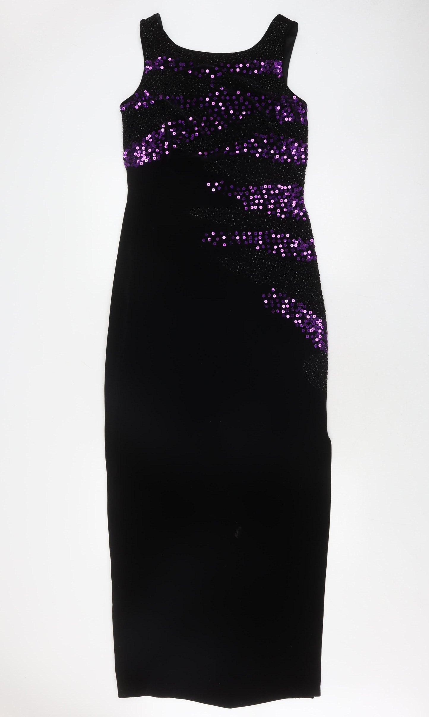Frank Usher Women's Black Sequin Bodycon Dress Size 12