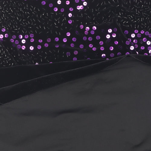 Frank Usher Women's Black Sequin Bodycon Dress Size 12