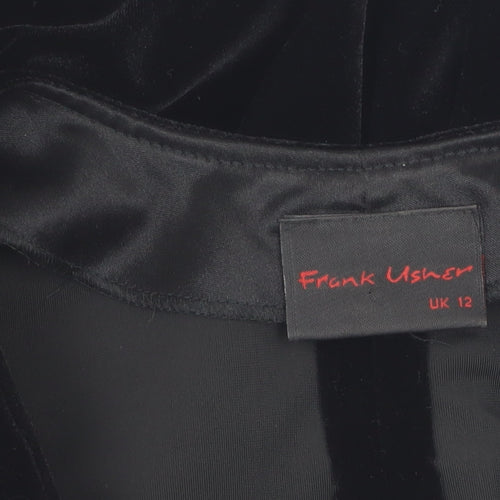 Frank Usher Women's Black Sequin Bodycon Dress Size 12