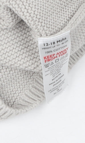 The Little White Company Grey Knit Unisex Jumper 12-18 Months